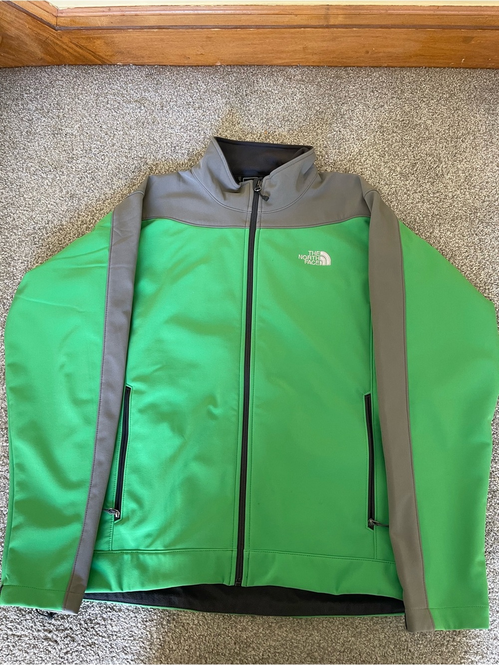 The North Face Green and Gray Lightweight Softshell Jacket